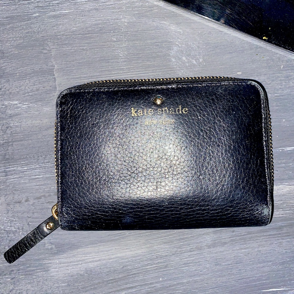 Kate Spade Black Pebbled Leather Wallet